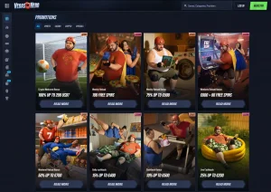 VegasHero promotions page showing current recurring casino offers